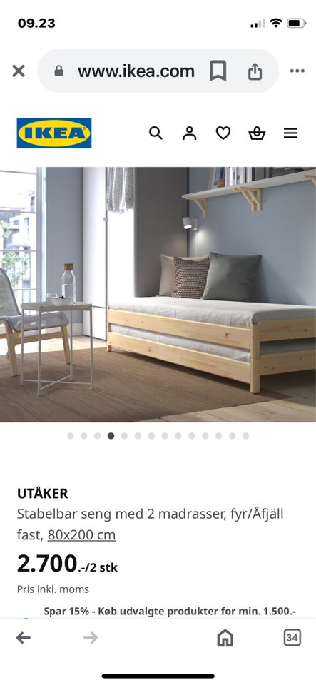 Enkeltseng, Utåker fra Ikea, b: 80