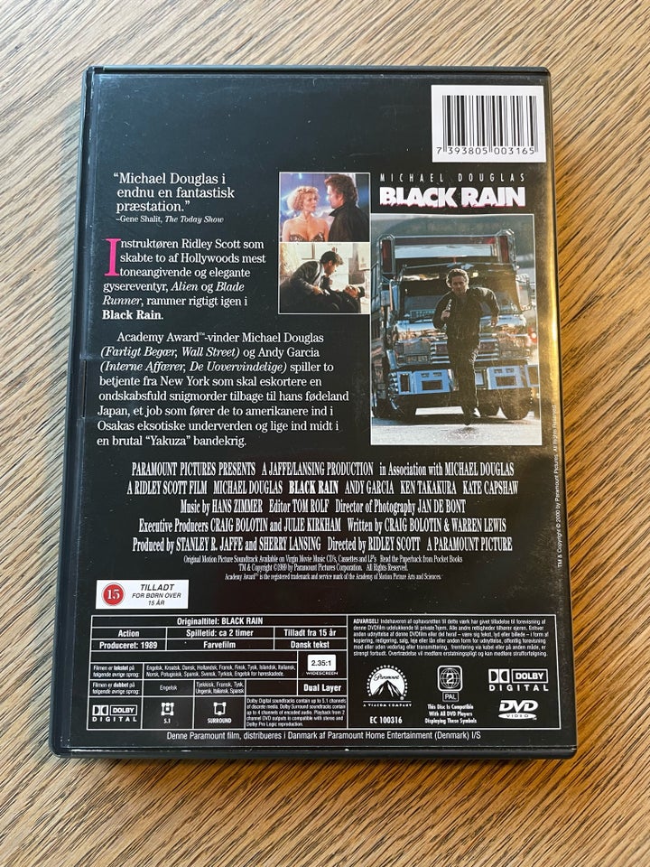 Black Rain, DVD, action