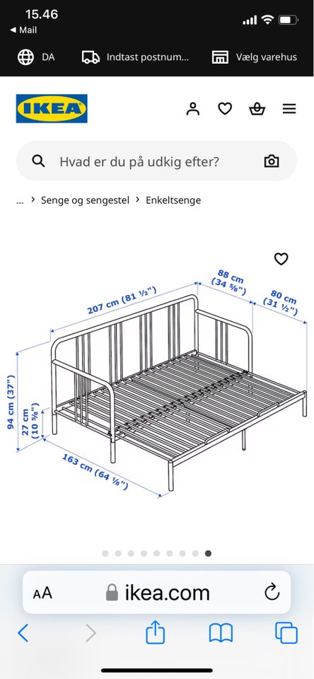 Enkeltseng, Ikea Fyresdal, b: 80 l: