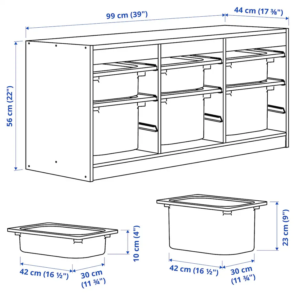 Reol, Ikea trofast, b: 99 d: 44 h: 56