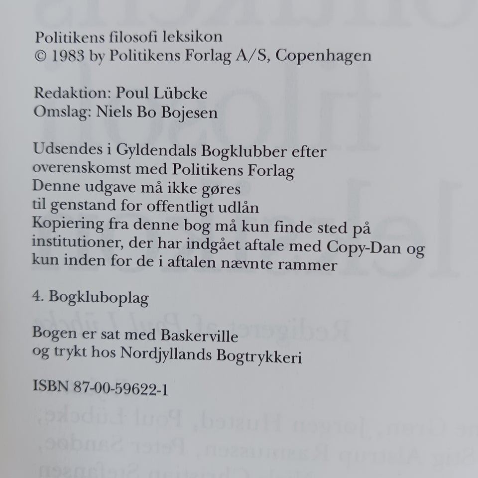 POLITIKENS FILOSOFI LEKSIKON,