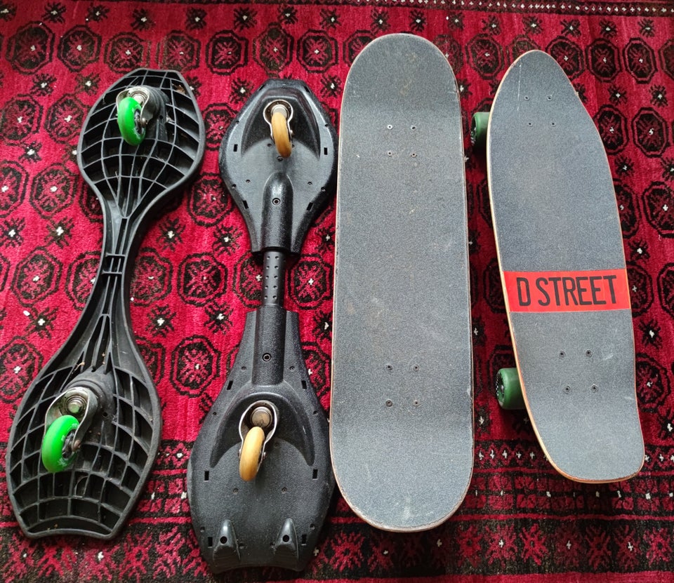 Skateboard, 2 stk samt 2 waveboards