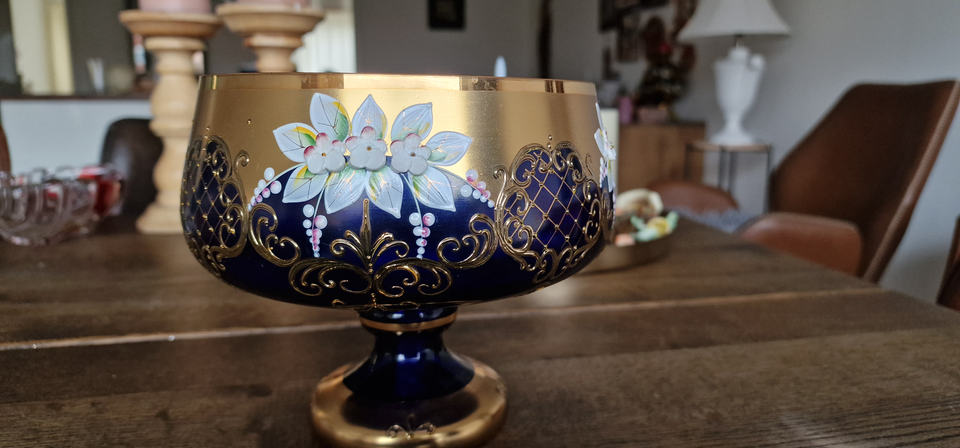 Glas Bohemia glasvase skål 24k