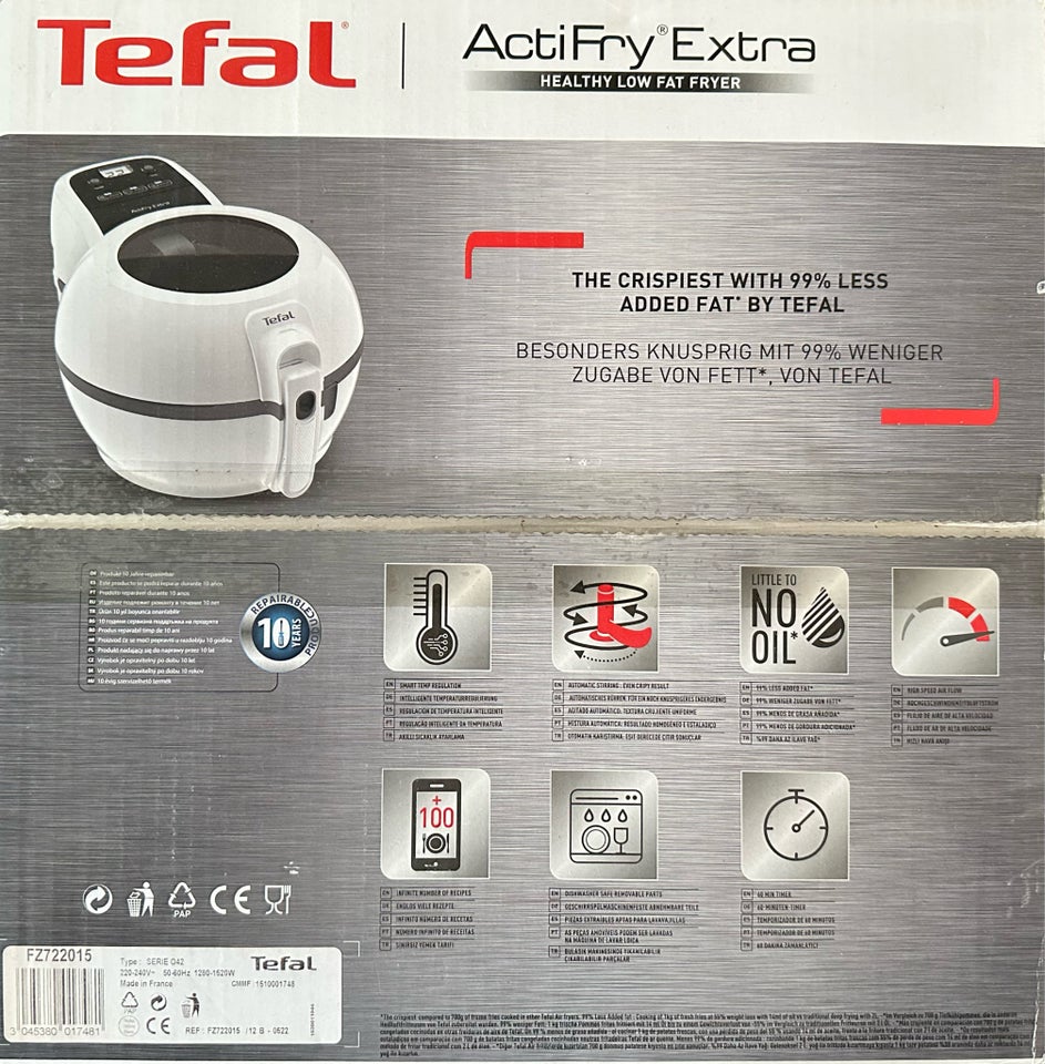 Airfryer/varmluftfriture, Tefal