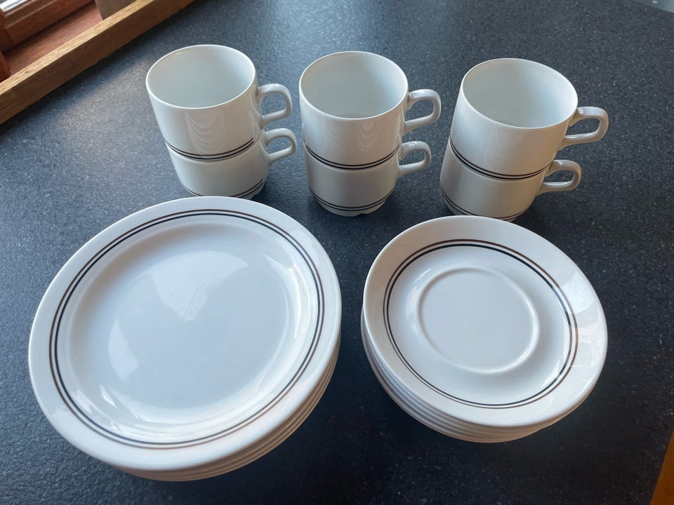 Porcelæn, 6 kaffekopper med