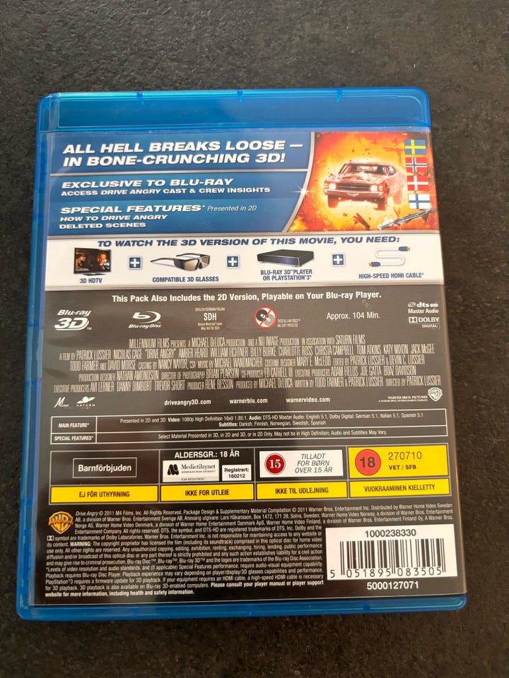 Drive angry 3D Blu-ray action