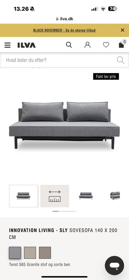 Sovesofa, Ilva, b: 140 l: 200