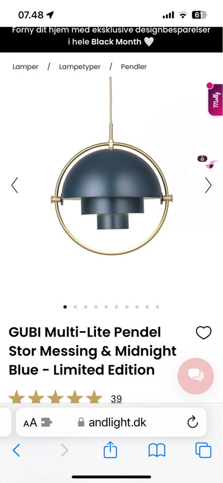 Anden loftslampe, Gubi