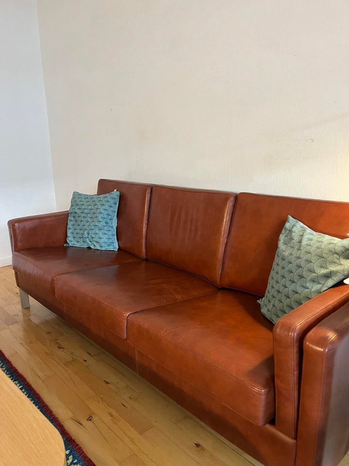 Sofa, læder, 3 pers.