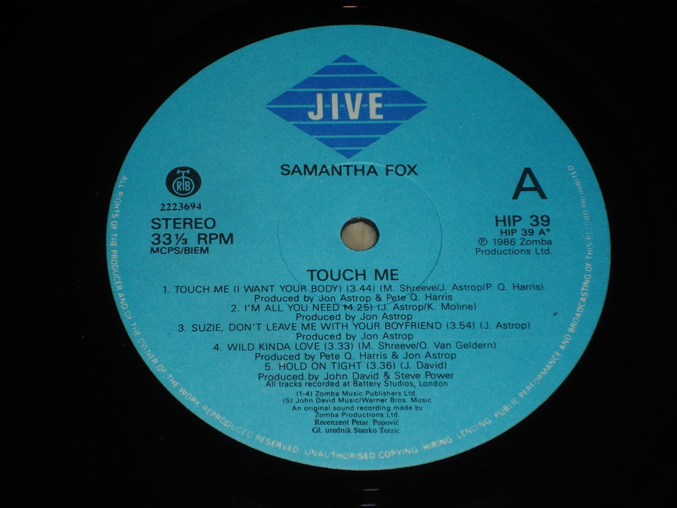 LP, Samantha Fox, Touch Me