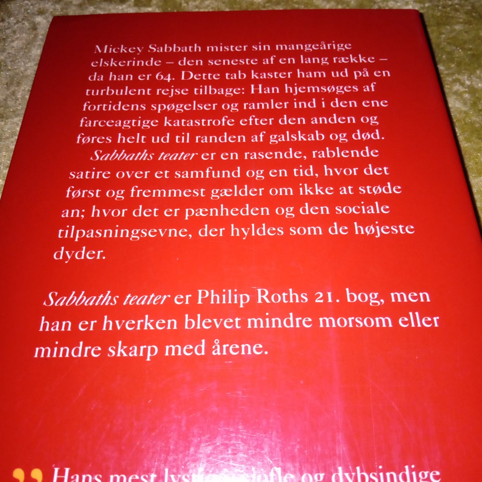 Sabbaths Teater, Philip Roth,