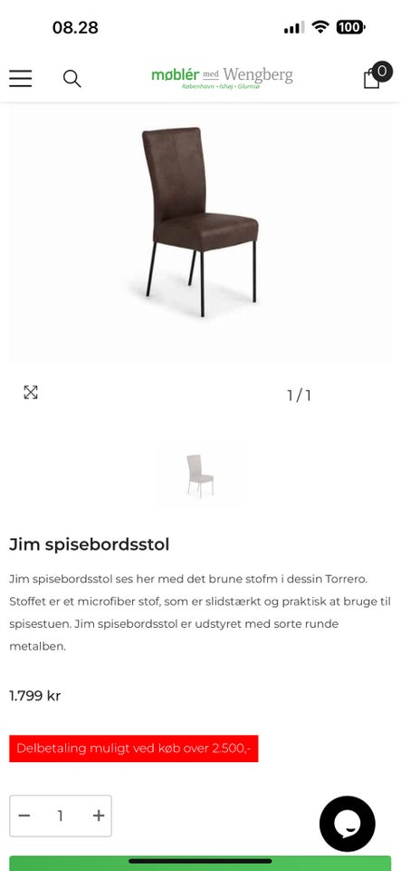 Spisebordsstol, Microfiber , Jim /