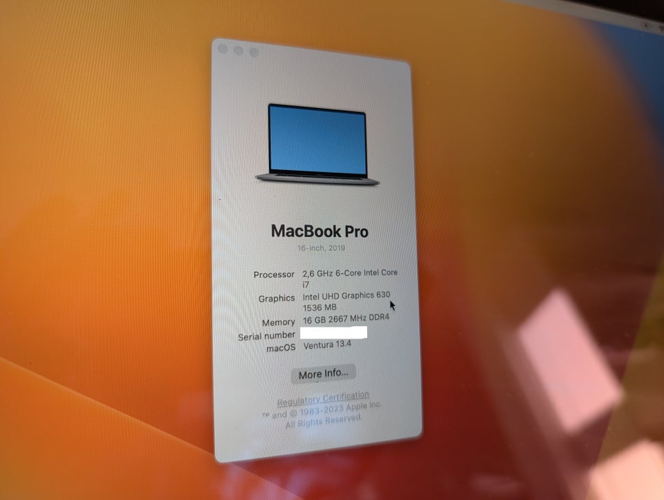 MacBook Pro, 16”, 2019 (2020)