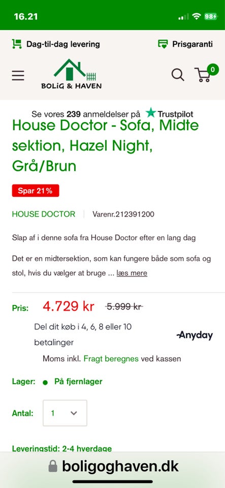 Lounge sofa moduler, House Doctor