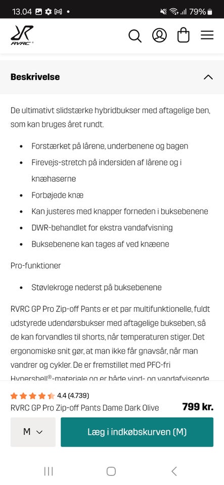 Bukser, RVRC GP Pro Zip-off Pants