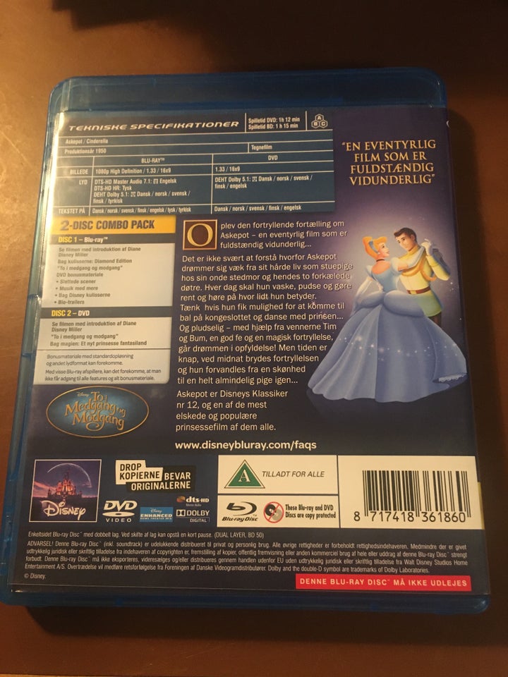 Askepot, Blu-ray, familiefilm