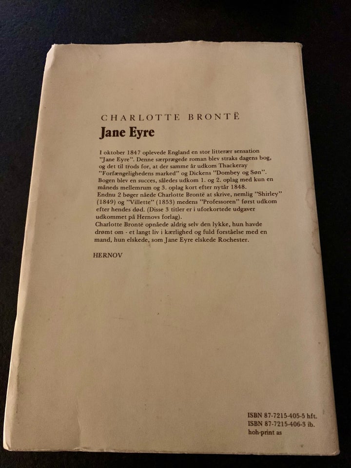 JANE EYRE, CHARLOTTE BRONTE’’,