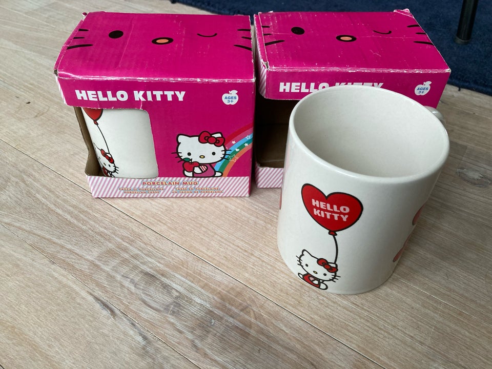 Porcelæn, Krus 2 stk. , Hello Kitty