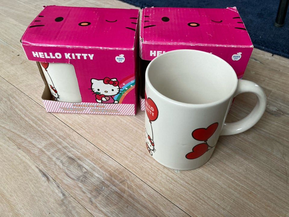 Porcelæn, Krus 2 stk. , Hello Kitty