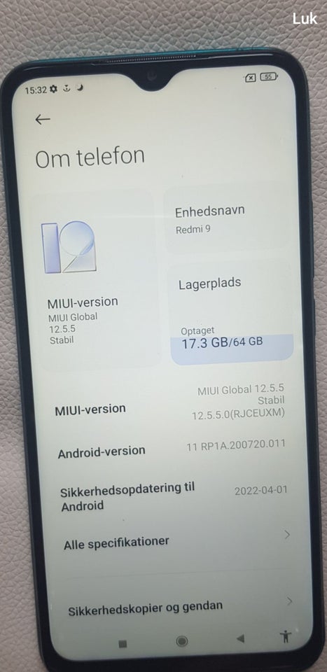 Xiaomi Redning 9 64  Perfekt