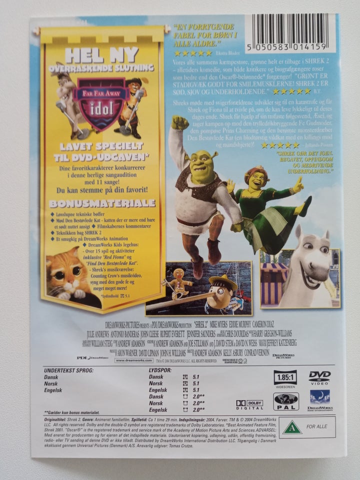 Shrek 2, DVD, familiefilm