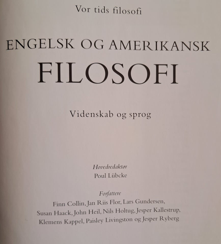 ENGELSK OG AMERIKANSK FILOSOFI,