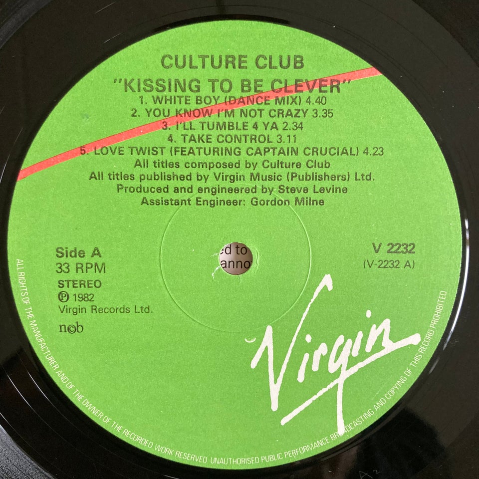 LP, Culture Club, Kissing To Be