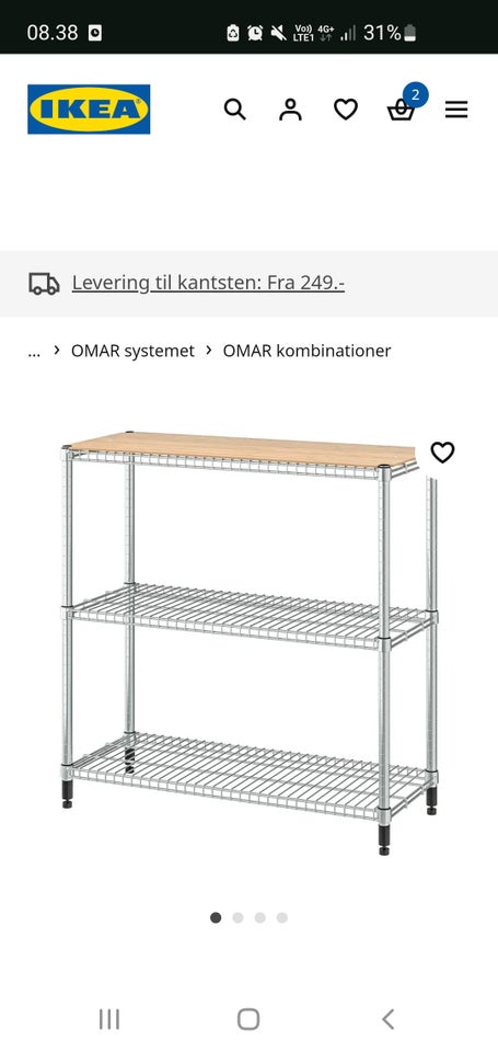 Reolsystem, Ikea Omar , b: 92 d: 36 h: