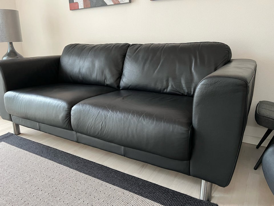 Sofa, læder, 3 pers.