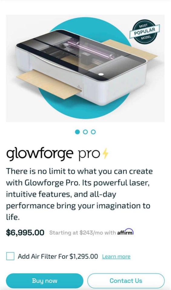 Laserskærer, Glowforge