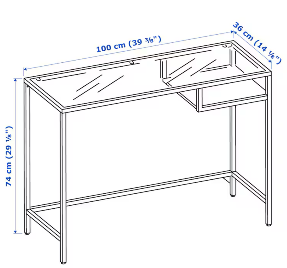 Skrive-/computerbord, IKEA, b: 36