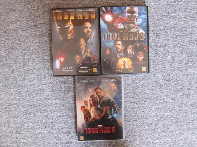 Iron man 1, 2 og 3, DVD