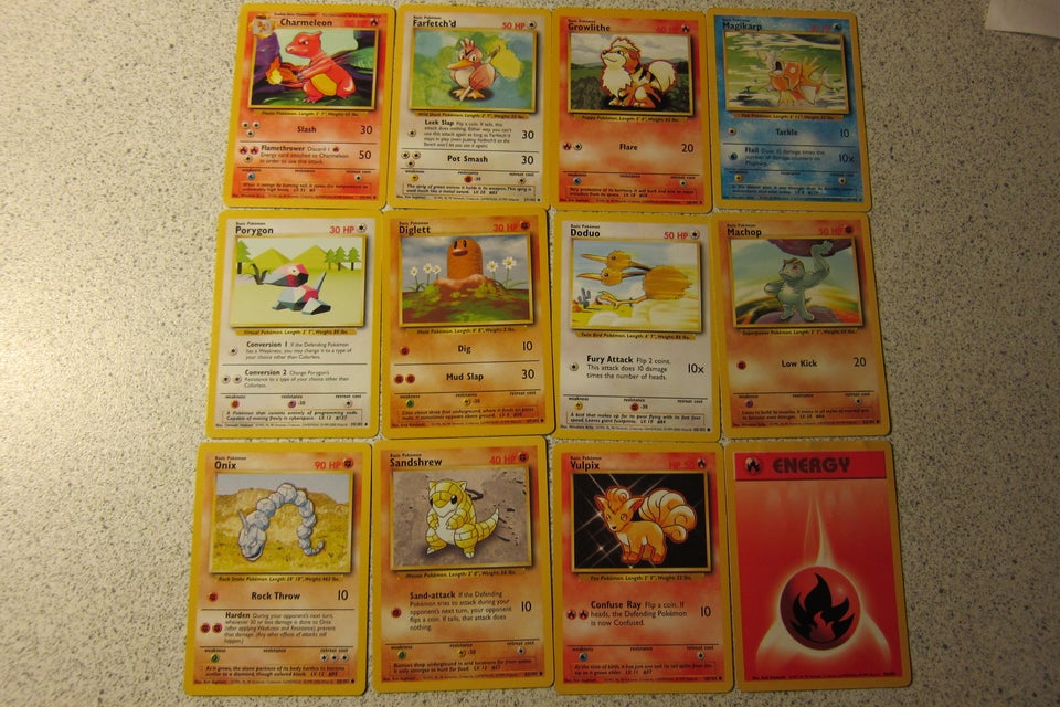 Samlekort, Pokemon kort fra 1999 og