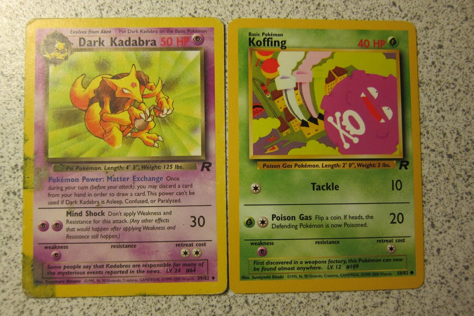 Samlekort, Pokemon kort fra 1999 og