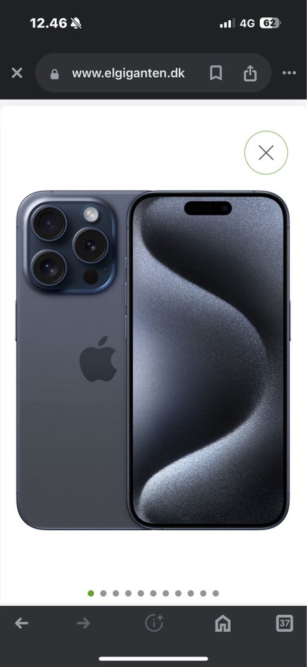 iPhone 15 Pro, 128 GB, blå