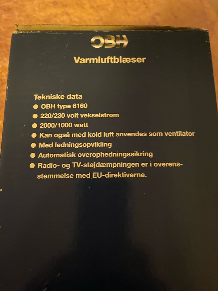 Varmeblæser, OBH Nordica