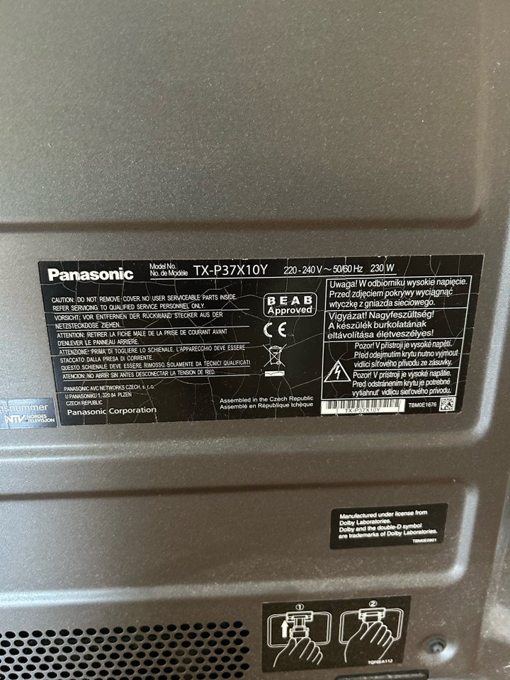 Plasma, Panasonic, TX-P37X10Y