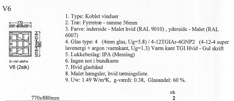 Bondehusvindue, b: 77 h: 88