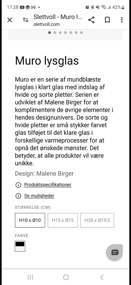 Mundblæste lysglas Marlene