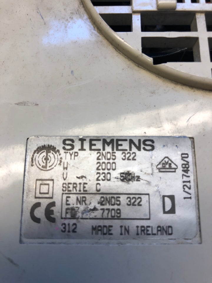 Varmeblæser Siemens