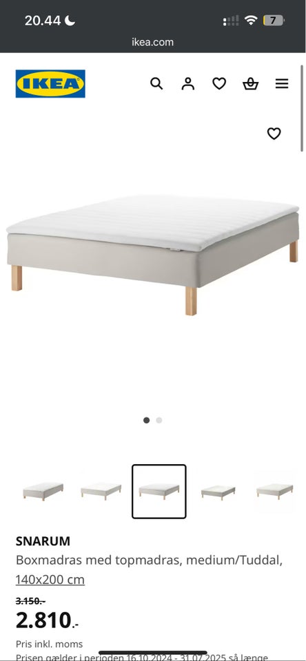 Boxmadras, IKEA, b: 120 l: 200