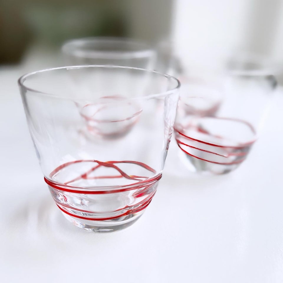 Glas 4 mundblæste vandglas