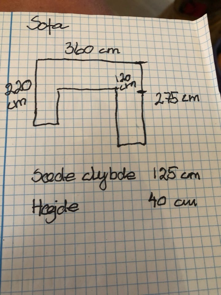 U-sofa bomuld anden størrelse