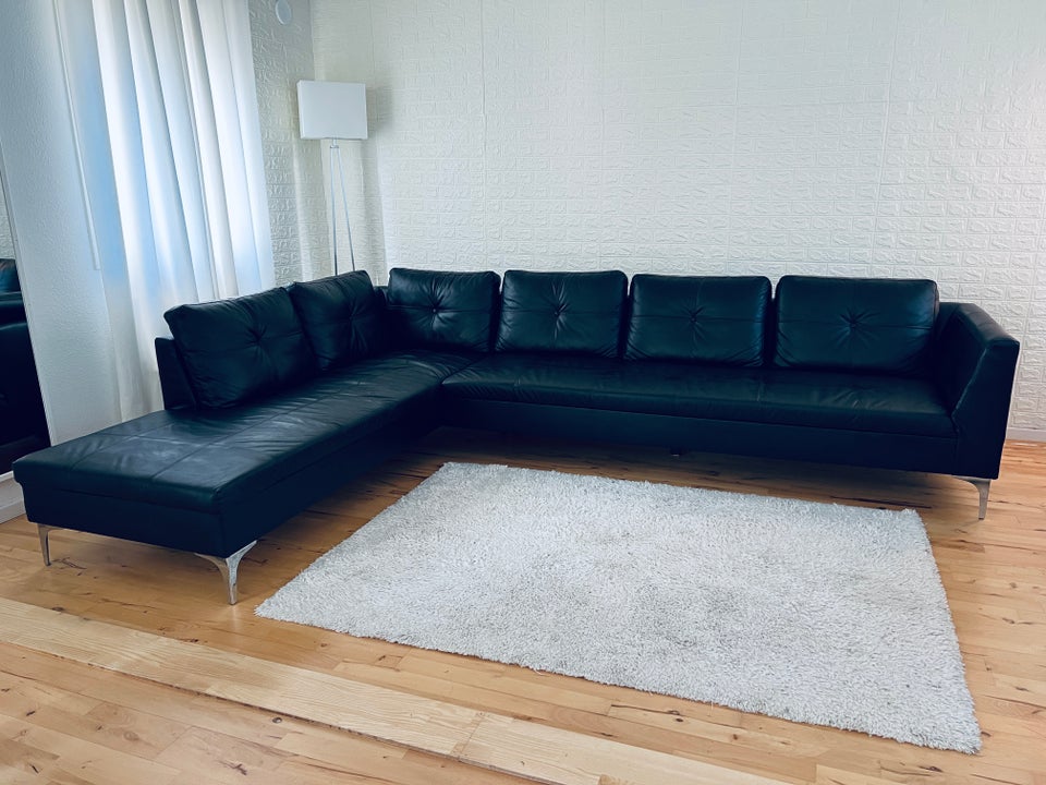 Hjørnesofa, læder, 7 pers.