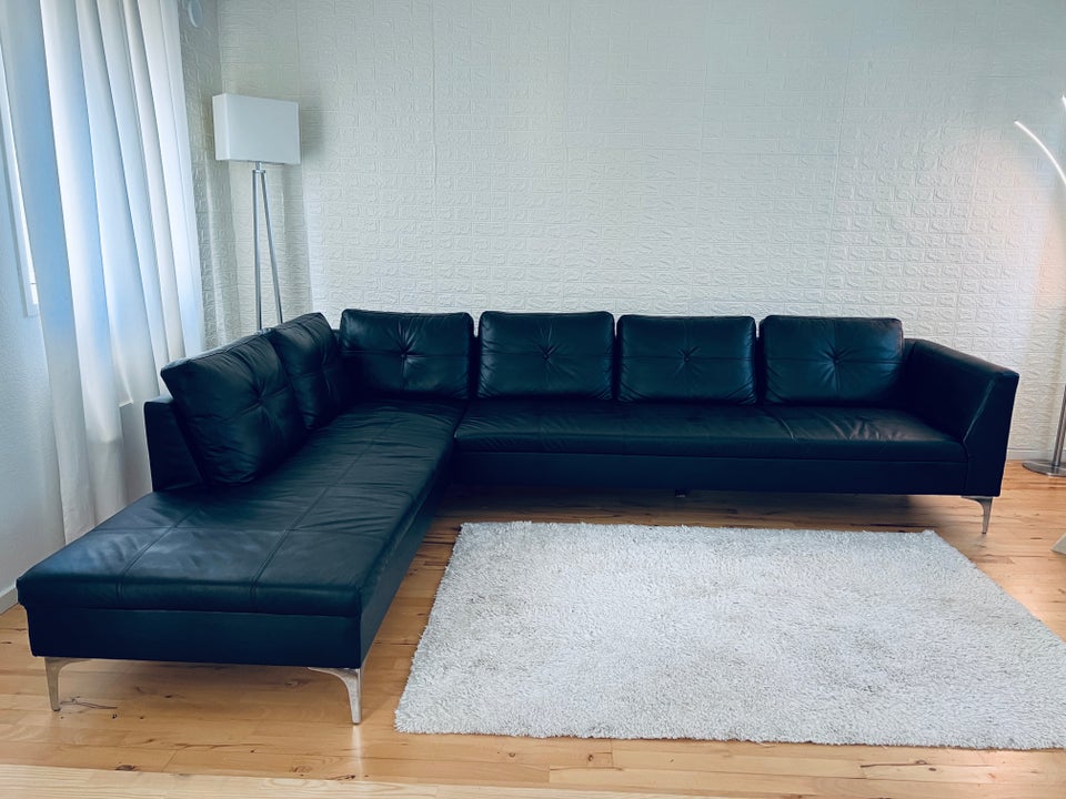 Hjørnesofa, læder, 7 pers.