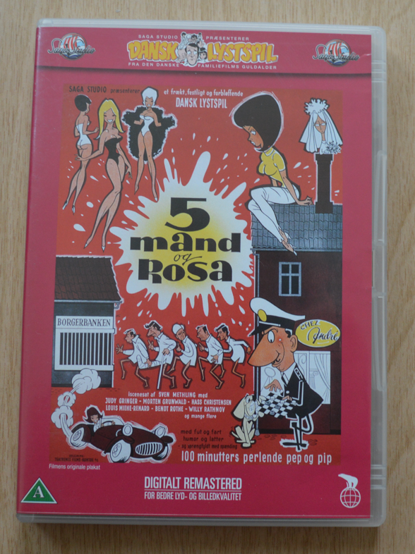 5 mand og rosa, DVD, komedie