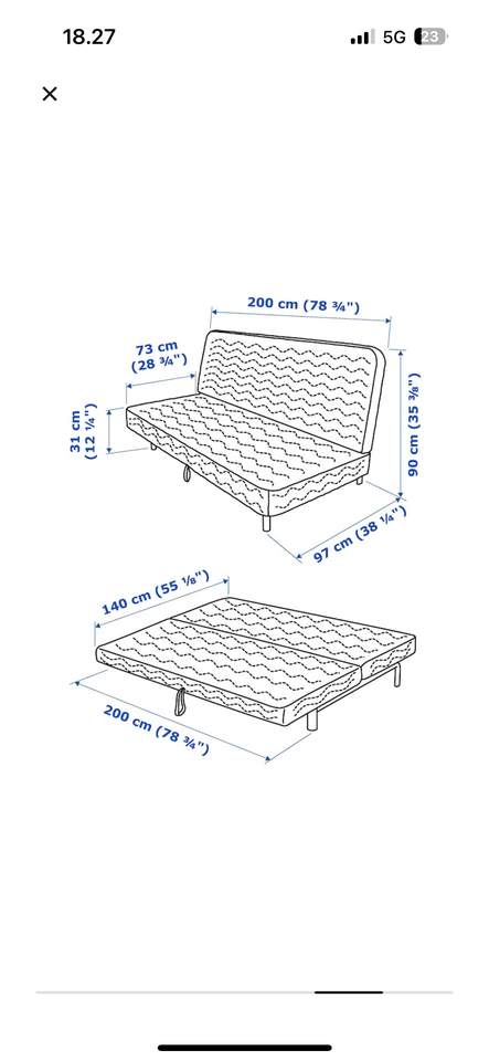 Sovesofa, NYHAMN, b: 97 l: 200 h: 90