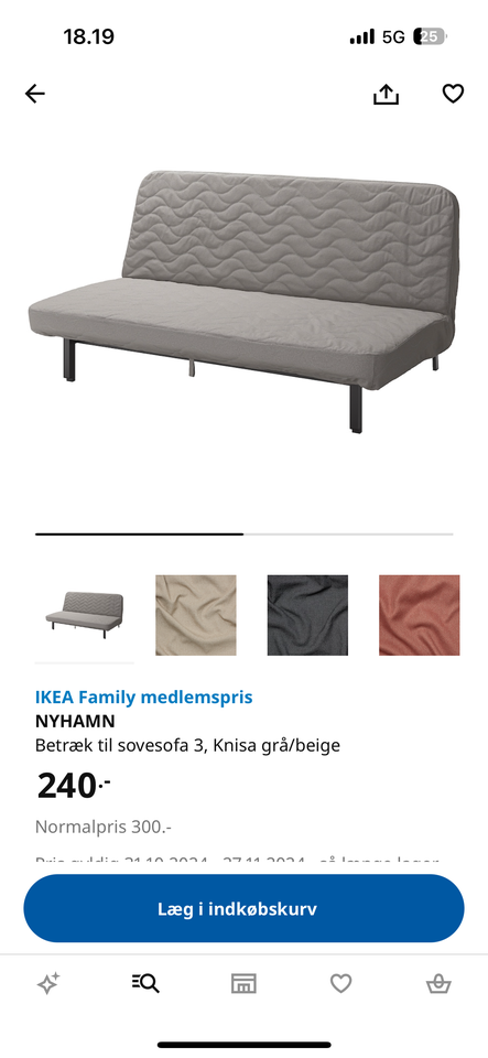 Sovesofa, NYHAMN, b: 97 l: 200 h: 90