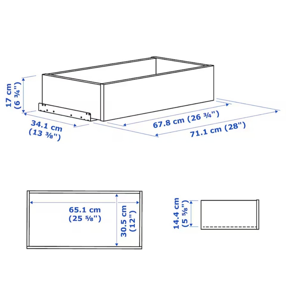 3 skuffer, IKEA KOMPLEMENT, 75 x 35.