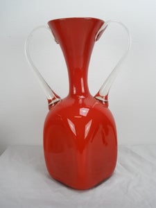 Stor Håndlavet Rød Vase 33 cm